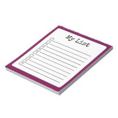 Wijnkleurige Retro Custom Checklist Lined Notitieblok (Gedraaid)