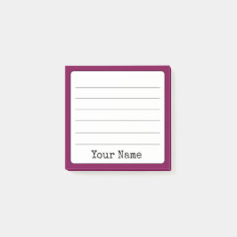 Wijnkleurige retro Voeg Jouw naam toe gevoerd Post-it® Notes