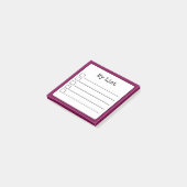 Wijnkleurige retroline checklist post-it® notes (Schuin)