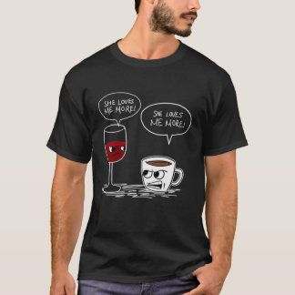 WIJNKOFFIE ZE HOUDT ME MEER VAN T T-SHIRT