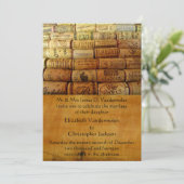 Wijnkurk bruiloft uitnodiging (Staand voorkant)