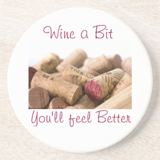 Wijnkurken, een beetje wijn, je zult je beter voel zandsteen onderzetter