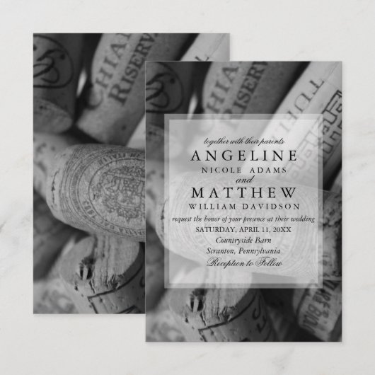 Wijnkurken Weddenschappen Kaart (Voorkant / Achterkant)