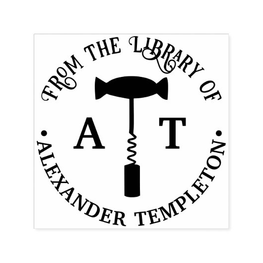 Wijnkurkentrekker Bibliotheek Boeknaam Zelfinktende Stempel (Design)