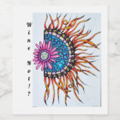 Wijnlabel bloem, zon wijn etiket (Enkel label)