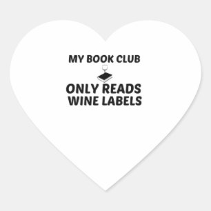 WIJNLABEL CLUB BOEKEN HART STICKER