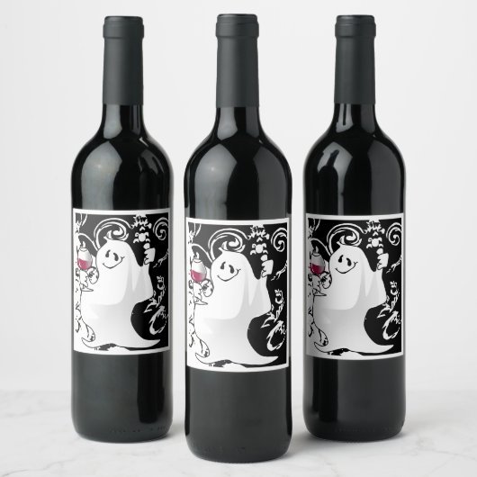 Wijnlabel Halloween Ghost en Spirits Wijn Etiket (Flessen)