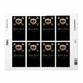 Wijnlabel Halloweenfeest met distressed schedelbot Etiket (Full Sheet)