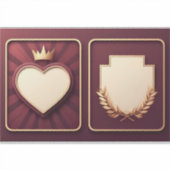 Wijnlabel Hart en Laurel Icons Sticker (Voorkant)