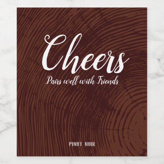 Wijnlabel Hipster van houtnerf Wijn Etiket (Enkel label)