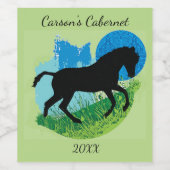 Wijnlabel invullen voor paardenontwerp wijn etiket (Enkel label)