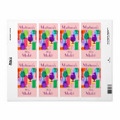 Wijnlabel kleurige glazen etiket (Full Sheet)