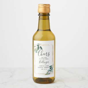 Wijnlabel met groen, Eucalyptus Mini Wijn Etiket