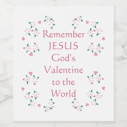 Wijnlabel "Onthoud Jezus" Wijn Etiket (Enkel label)