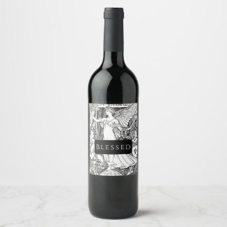 Wijnlabel personaliseer Angel Blessed Wijn Etiket