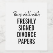 Wijnlabel vers ondertekend wijn etiket (Enkel label)