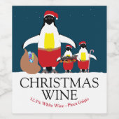 Wijnlabel voor kleine kerstmannen wijn etiket (Enkel label)