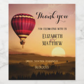 Wijnlabel Wide Wine Wine Label Hot Air Ballon Suns Wijn Etiket (Enkel label)
