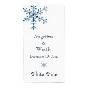 Wijnlabel winterweddenschap (wit) etiket