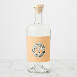 WIJNLABELS KUNST EN DESIGN boom van het leven Likeurfles Etiket