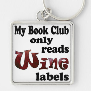 Wijnlabels voor boekenclubs sleutelhanger