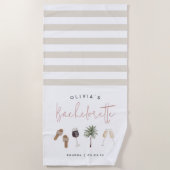 Wijnland Aangepaste Bachelorette-feestje Strandlaken (Voorkant)