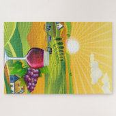 Wijnland-boerderij zomerzomer legpuzzel (Horizontaal)