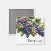 Wijnland-druiven Magneet (Voorkant / Achterkant)