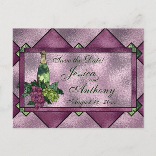 Wijnliefde Save the Date Aankondigingskaart (Voorkant)