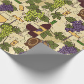 Wijnliefhebber druivenstok met patroon cadeaupapier (Hoek)