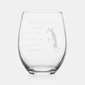 Wijnliefhebber Funny Quote met Kat Wijnglas Zonder Voet (Achterkant)