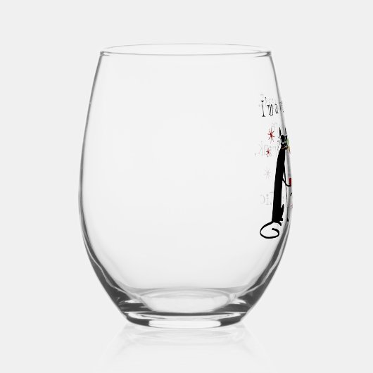 Wijnliefhebber Funny Quote met Kat Wijnglas Zonder Voet (Rechts)