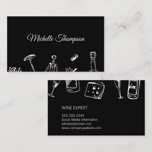 Wijnliefhebber Visitekaartje (Voorkant / Achterkant)