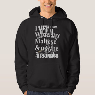 wijnliefhebber vrouwen man van maltese honden hoodie