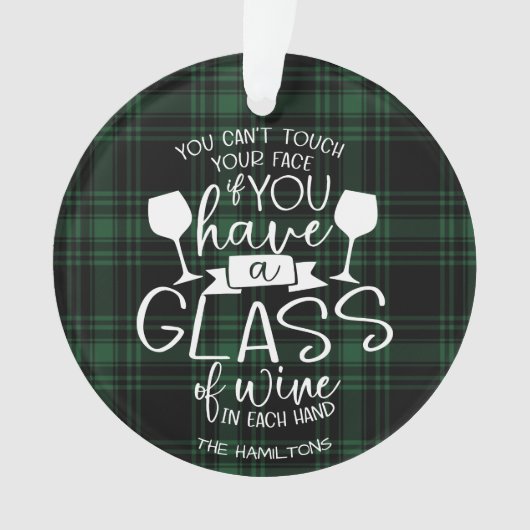 Wijnliefhebbers cadeau Grappig 2020 Covid Christma Ornament (voorkant)