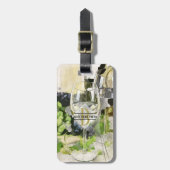 Wijnliefhebbers Cadeau - Stijlvol MONOGRAMM Geïllu Bagagelabel (Voorkant verticaal)