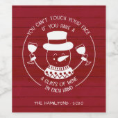 Wijnliefhebbers Grappig 2020 Covid Kerst Wijn Etiket (Enkel label)