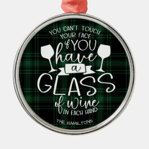 Wijnliefhebbers Grappig 2020 Covid Kerstmis Groen Metalen Ornament