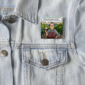 Wijnmaker, wijngaard, wijn is het levenselixer vierkante button 5,1 cm (In situ)