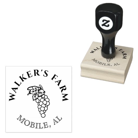  wijnmakerij druiven monogram Stempel (Gestempeld)