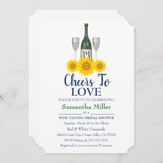 Wijnmakerij of wijn bruidsfeest uitnodiging (Voorkant / Achterkant)