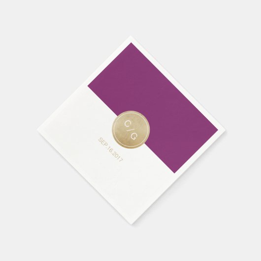 Wijnmakerij paarse minimalistische moderne bruilof servetten (Hoek)