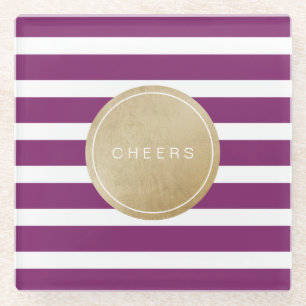 Wijnmakerij paarse minimalistische moderne trouwst glazen onderzetter