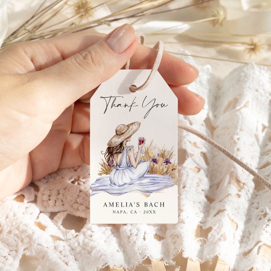 Wijnmakerij Picknick Cottage Bachelorette Cadeaulabel