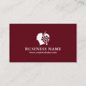 Wijnmakerij Sommelier Druif Logo Rode wijn Visitekaartje (Voorkant)