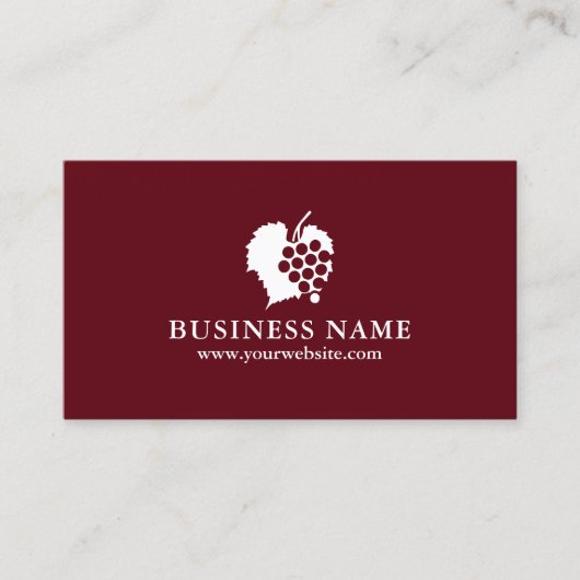 Wijnmakerij Sommelier Druif Logo Rode wijn Visitekaartje (Voorkant)