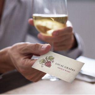 wijnmakerij Sommelier Druif Logo Visitekaartje