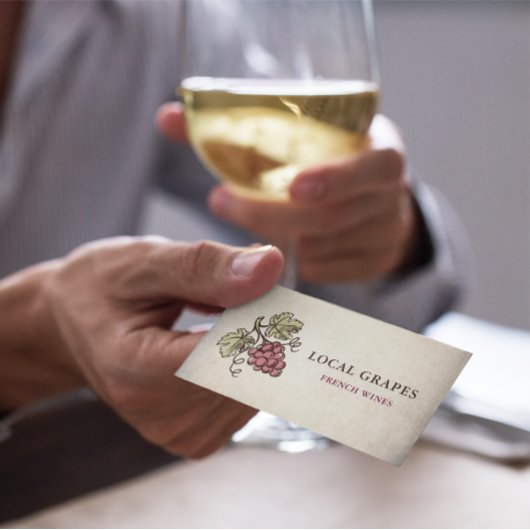  wijnmakerij Sommelier Druif Logo Visitekaartje