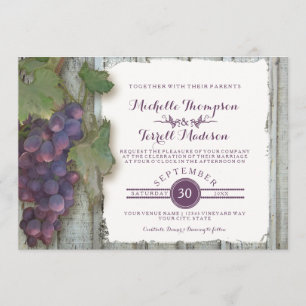 Wijnmakerij Wijngaard Druif Thema Fall Wedding Kaart