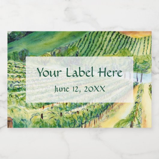 Wijnmakerij Wijngaard Schilderen Aangepaste Wijn L Sparkling Wijnetiket (Enkel label)